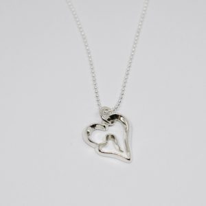 Silver hearts necklace (Love of my Life - Petite)
